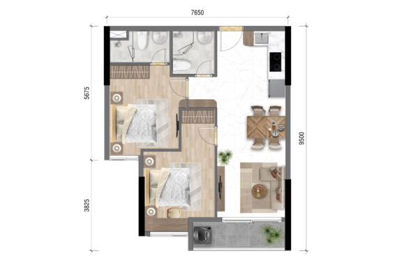 Mặt bằng căn B1