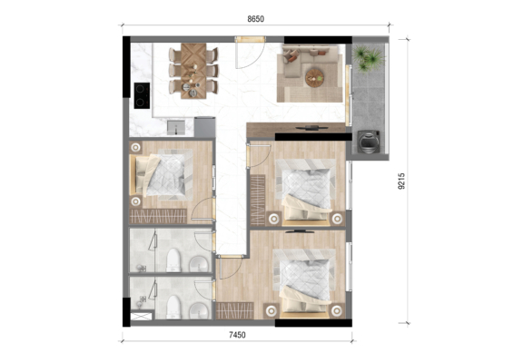 Mặt bằng căn B5