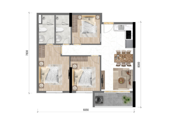 Mặt bằng căn B6