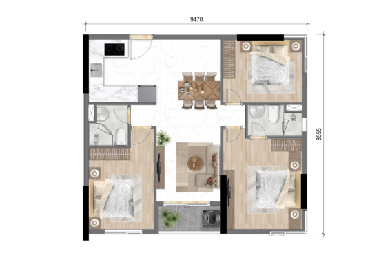 Mặt bằng căn B8