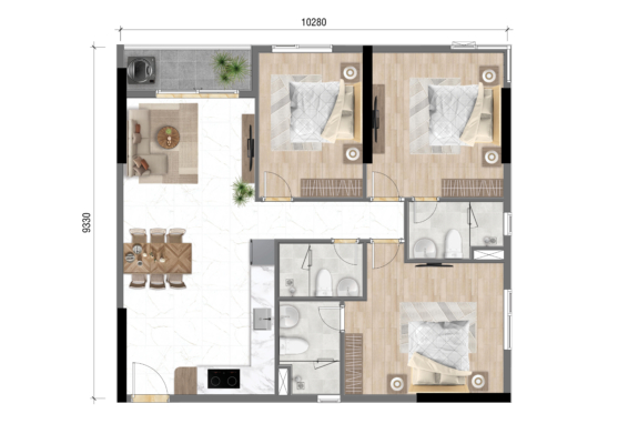 Mặt bằng căn C1