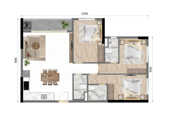 Mặt bằng căn C2