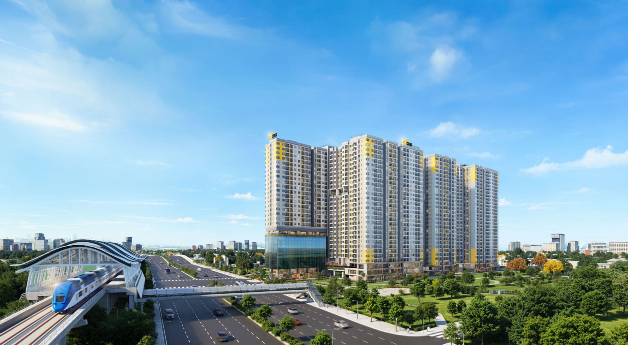 Phối cảnh Bcons NewSky và ga Metro tại Quốc Lộ 13 Thuận An