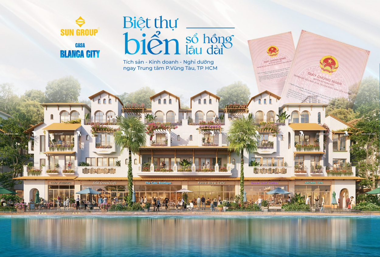 Phối cảnh Biệt Thự Blanca City Sun Group ven biển có pháp lý sở hữu lâu dài
