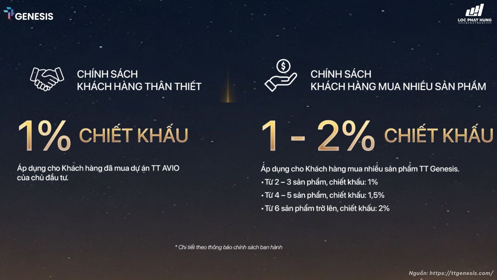 Chính sách bán hàng TT Genesis dành cho khách hàng