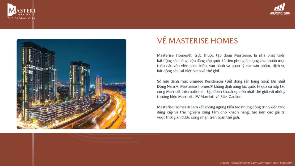Chủ Đầu Tư Masterise Homes