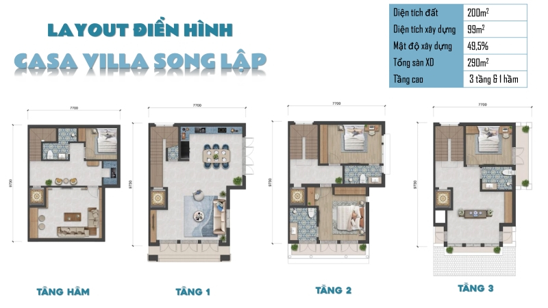 Layout Casa Villa song lập