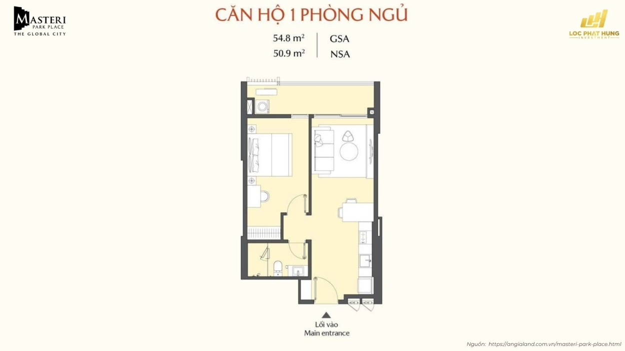 Mặt bằng căn hộ điển hình dự án Masteri Park Place