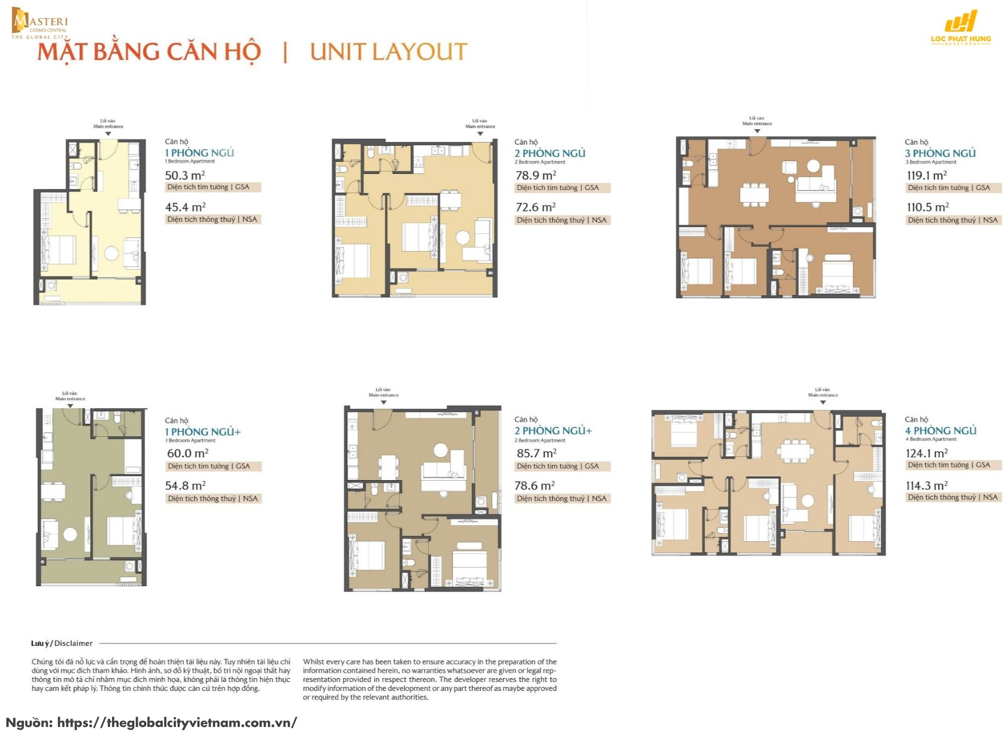 Mặt Bằng Các Loại Căn Hộ Điển Hình Nexus Zone Ct3