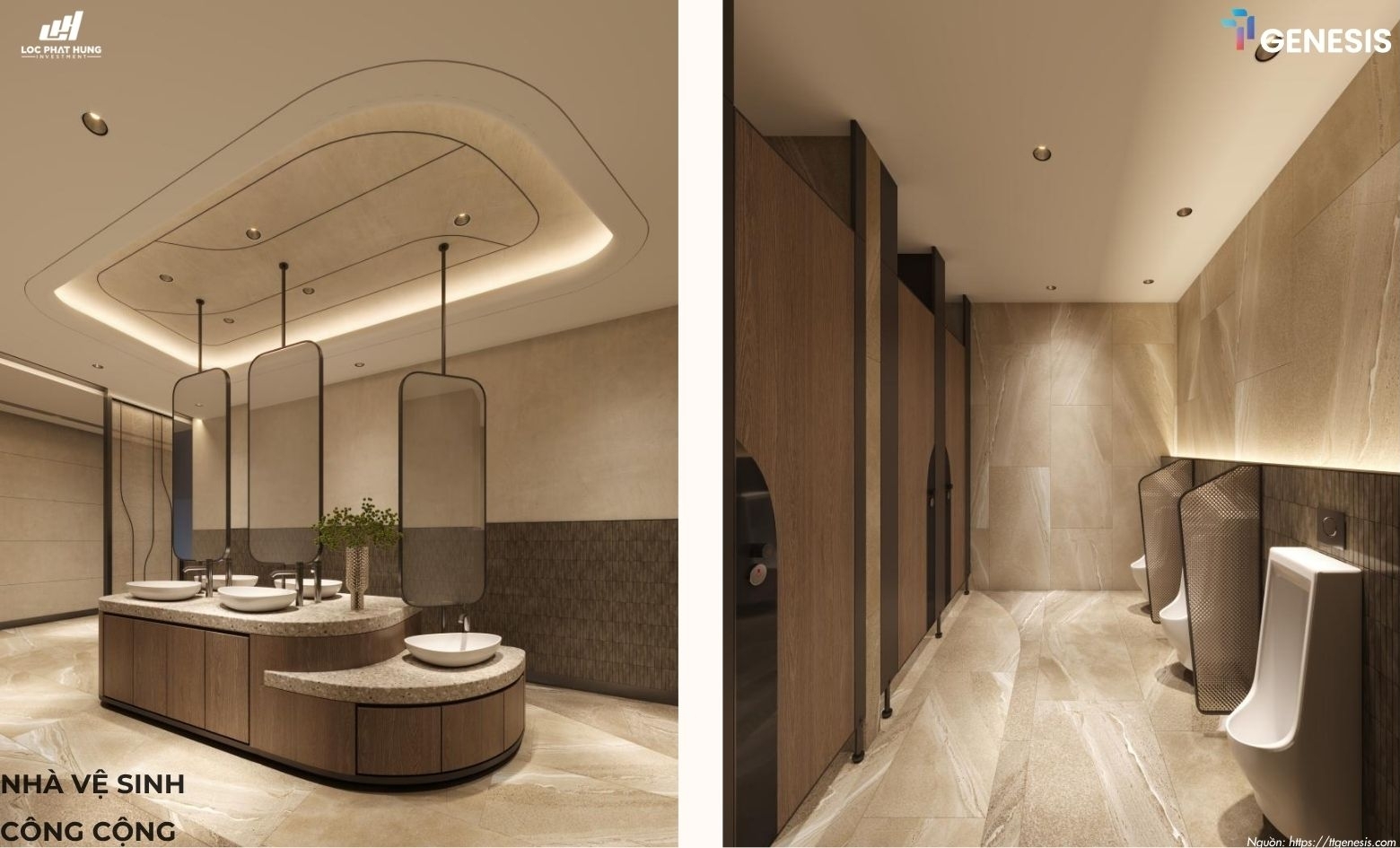 Nhà vệ sinh công cộng chuẩn resort tại TT Genesis 