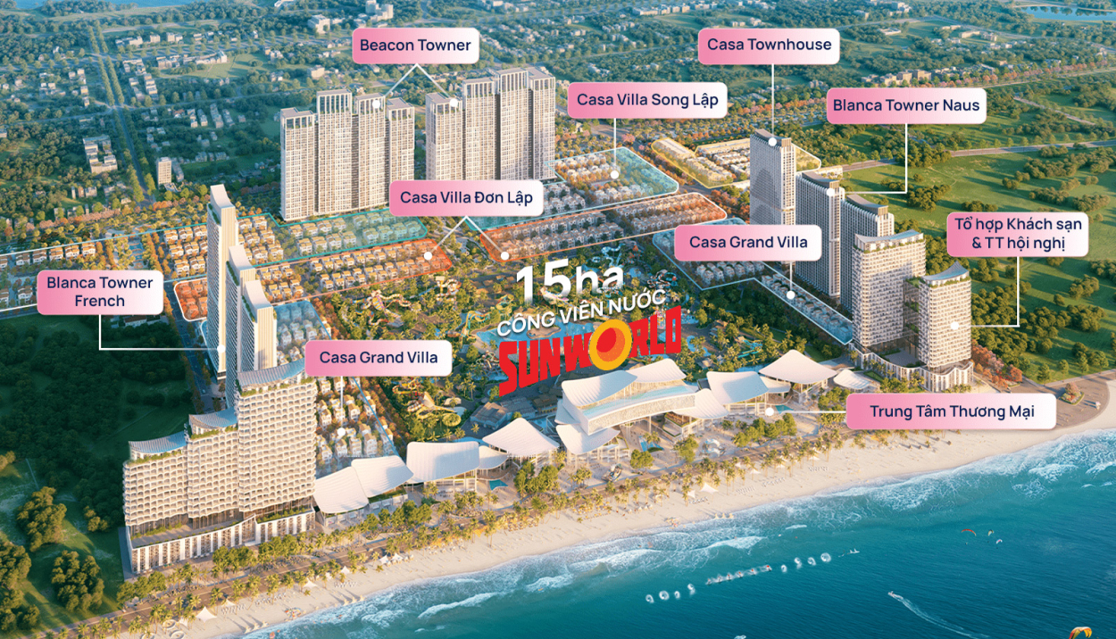 Bản đồ quy hoạch tổng quan phân khu Thấp Tầng Blanca City Sun Group quy mô 96ha