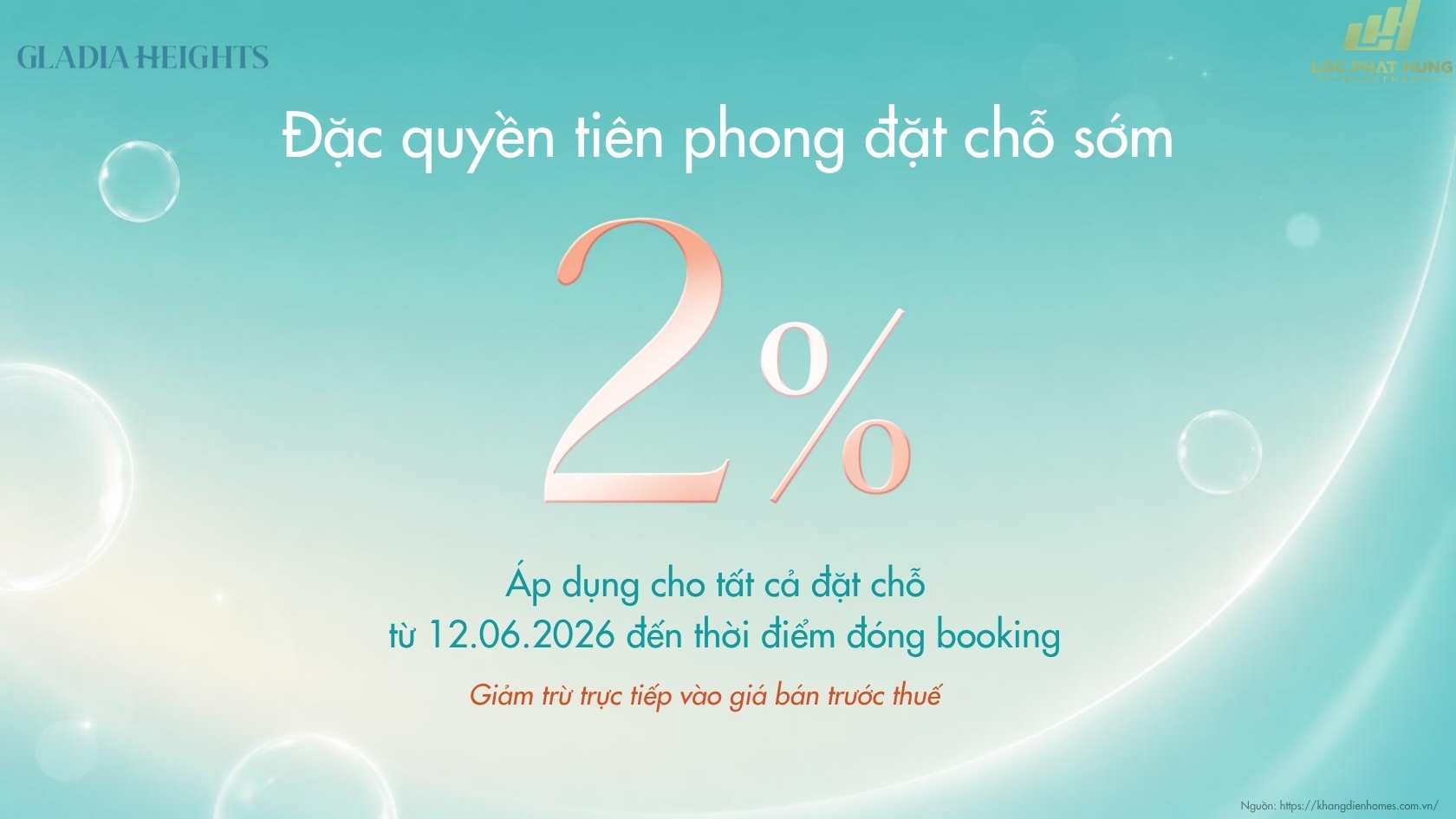 Chính Sách ưu đãi Khi Thanh Toán Mua Căn Hộ Chung Cư Gladia Heights