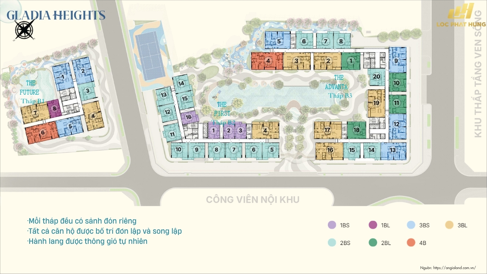 Mặt Bằng Tầng Diển Hình Căn Hộ Chung Cư Gladia Heights Phường Bình Trưng 