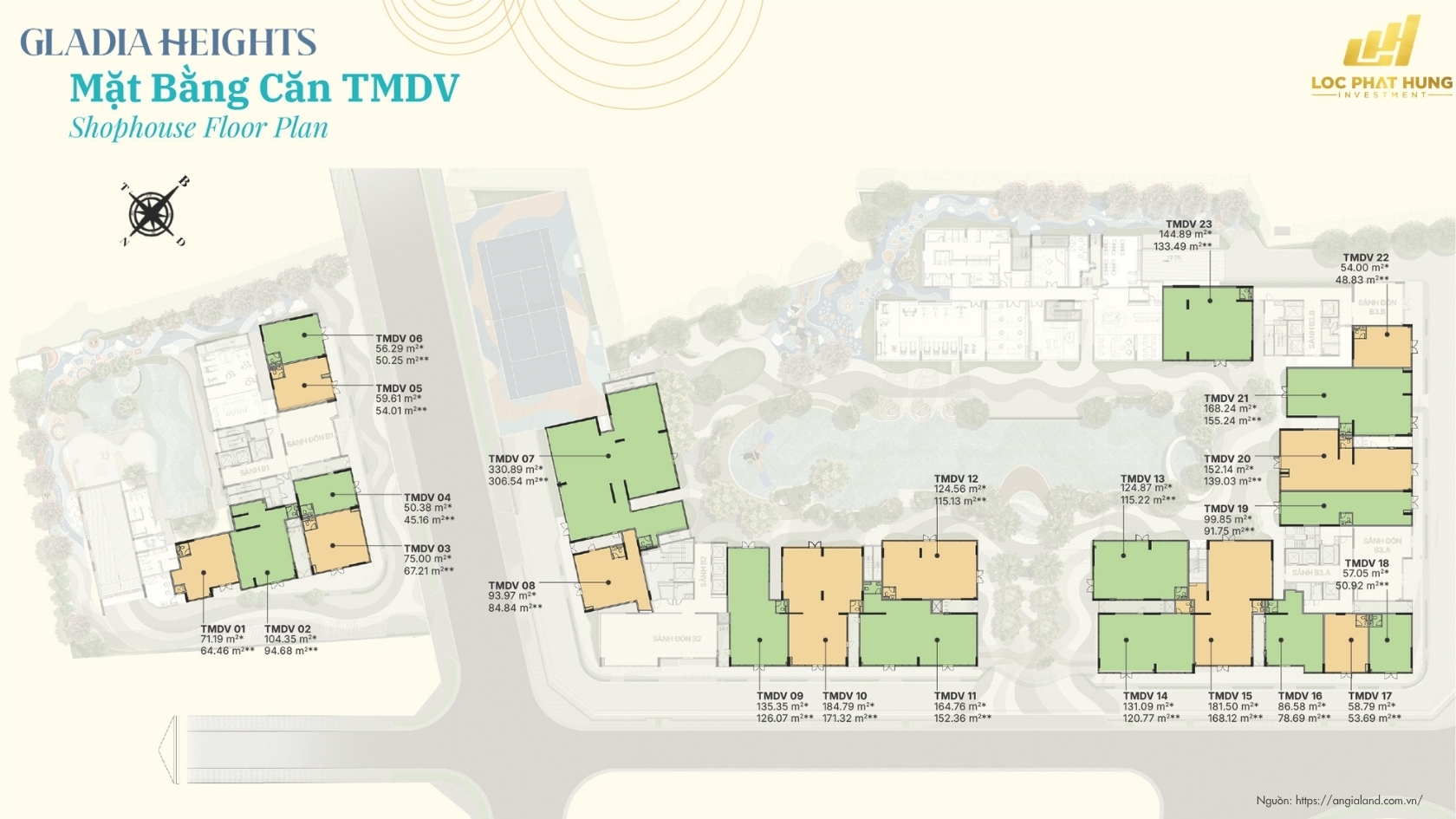 Mặt Bằng Thương Mại Dịch Vụ Chung Cư Gladia Heights Phường Bình Trưng