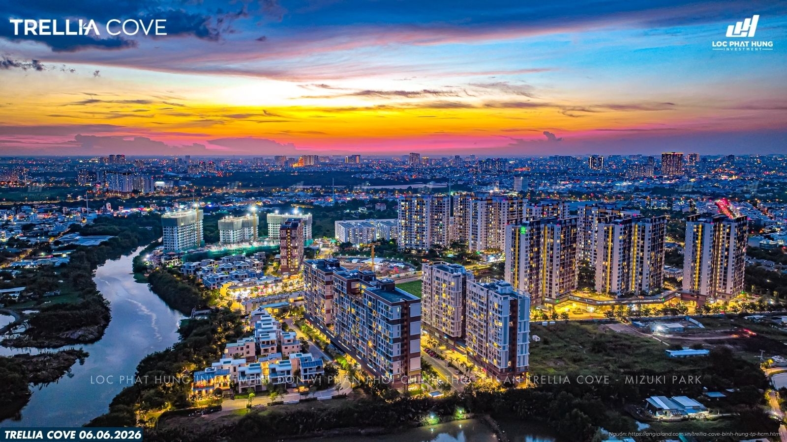 Toàn cảnh KĐT Mizuki Park và công trường Trellia Cove