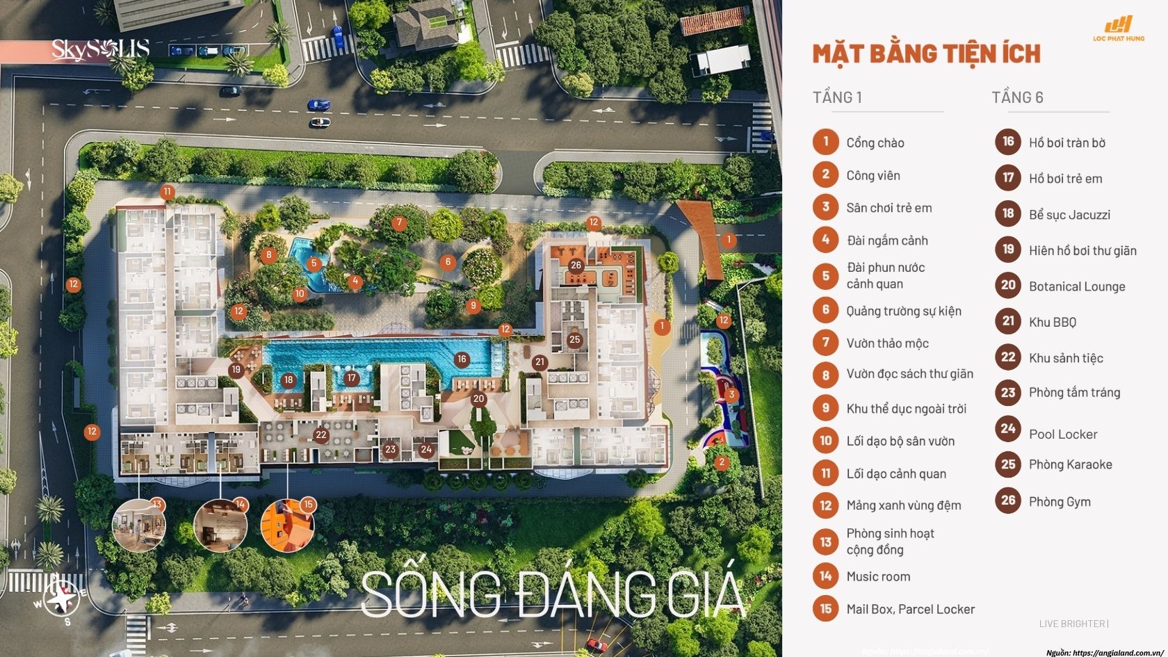Mặt bằng tiện ích SkySolis