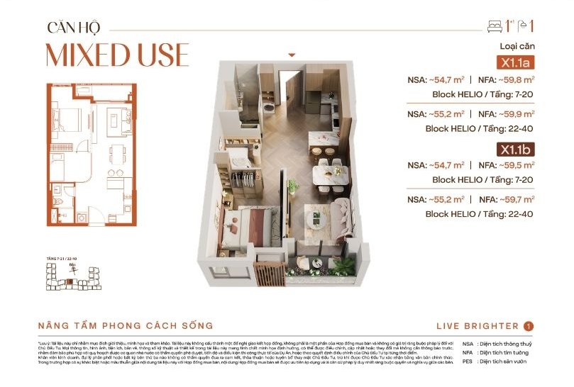 Thiết kế mặt bằng căn hộ Mixed Use Sky SolisThiết kế mặt bằng căn hộ Mixed Use Sky Solis