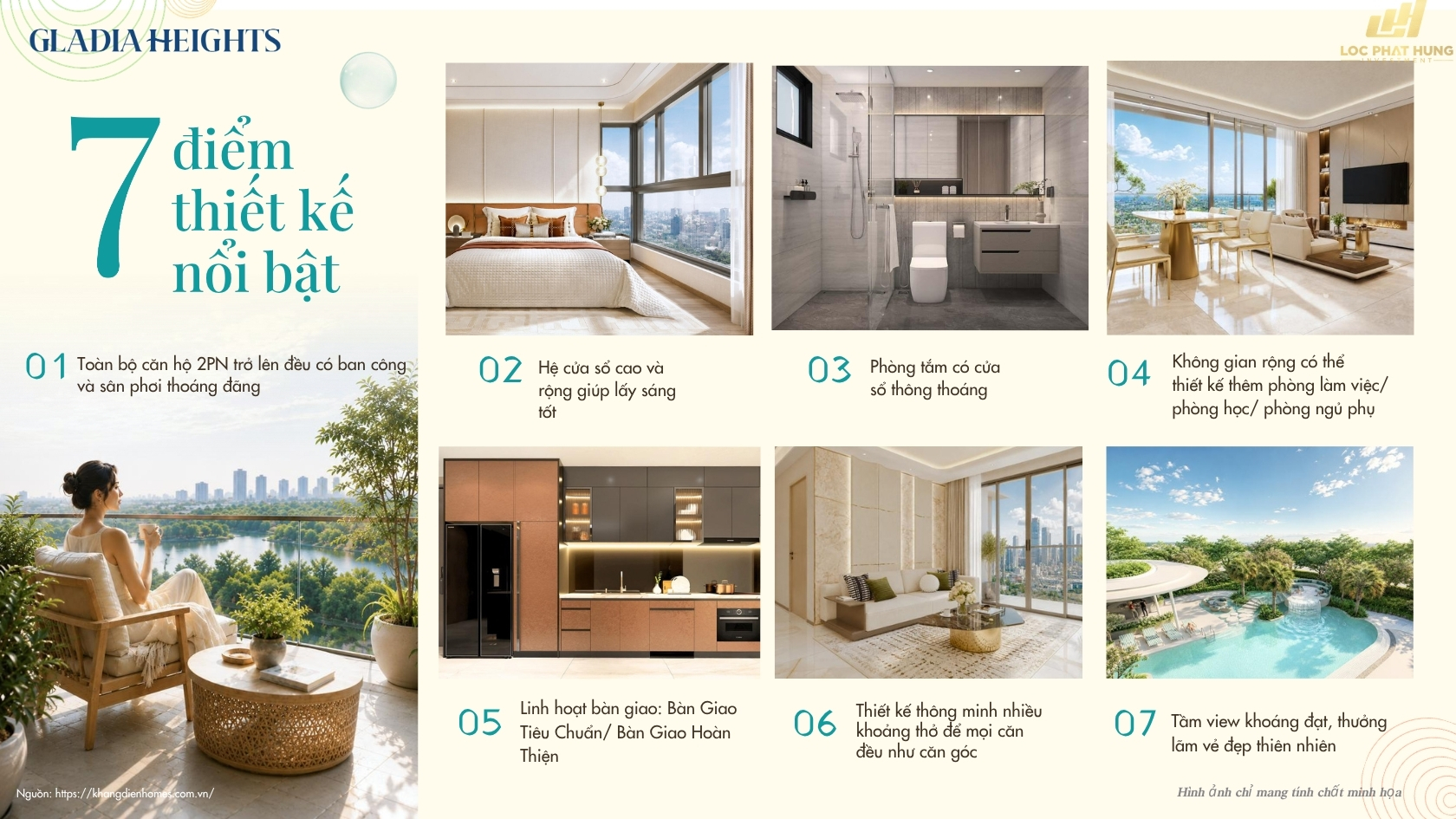 Các điểm thiết kế nổi bật căn hộ chung cư Gladia Heights P.Bình Trưng