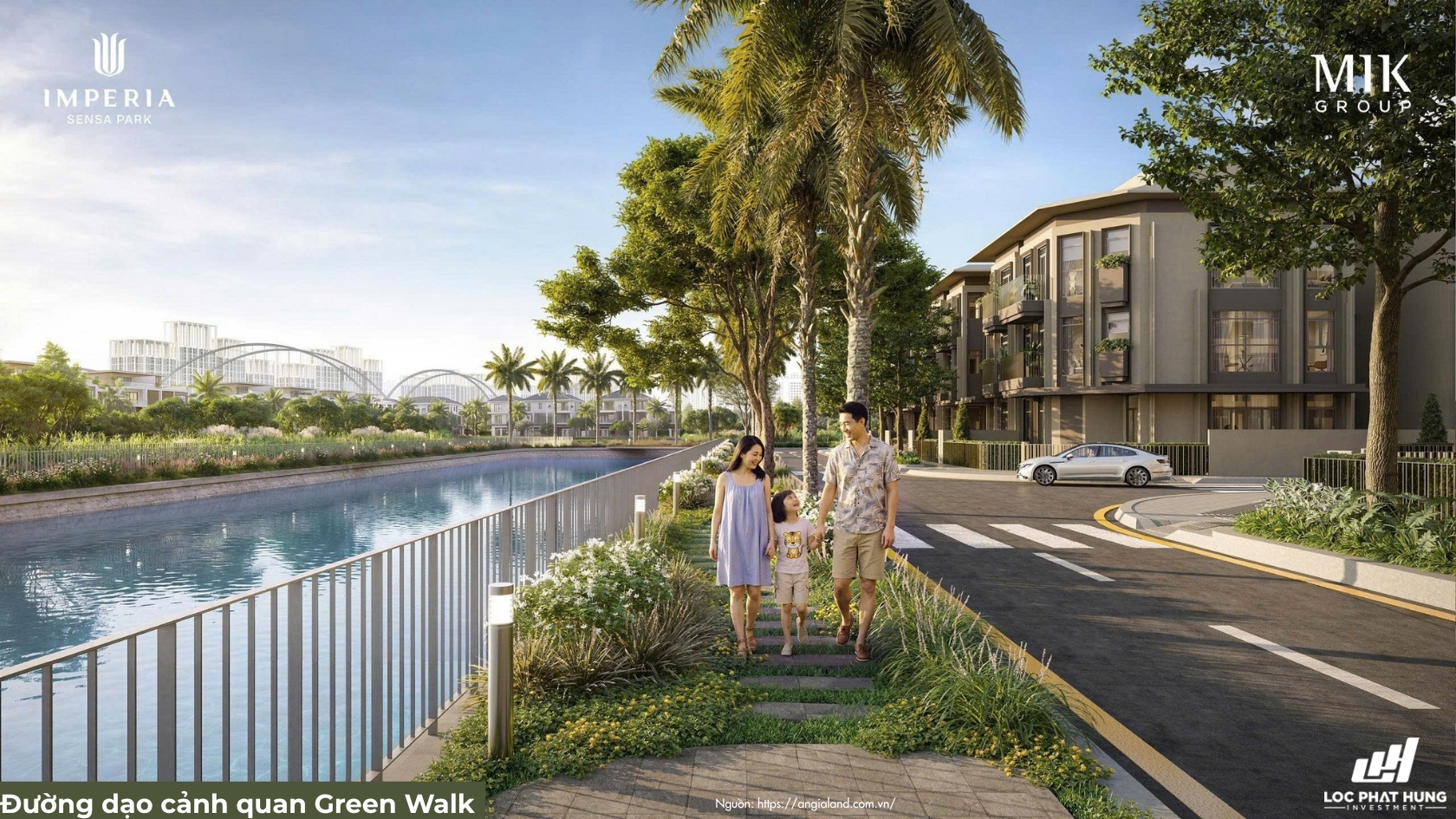 Đường dạo ven sông Green Walk Imperia Sensa Park