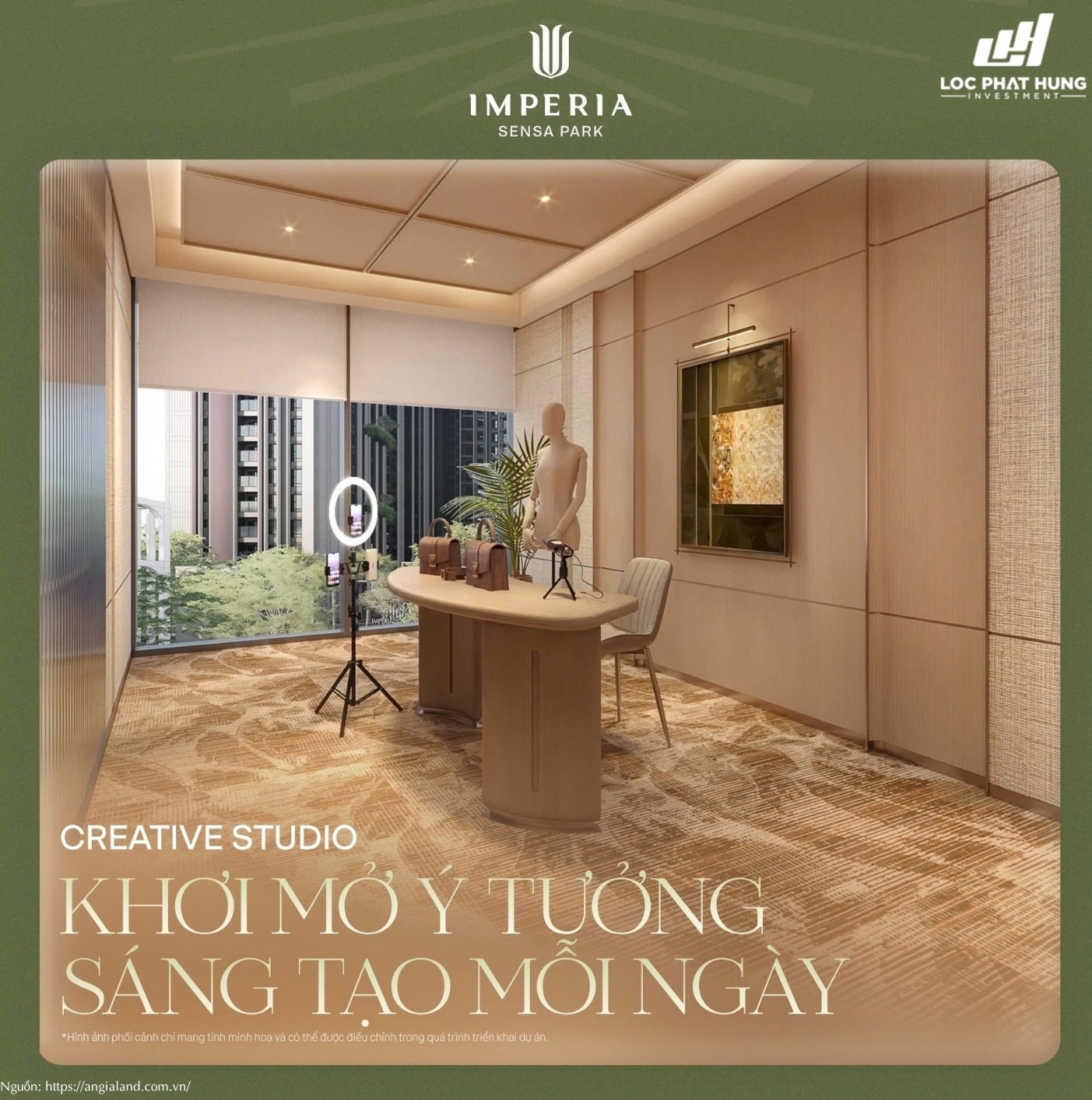 Không gian phòng Creative Studio livestream podcast dự án Imperia Sensa Park