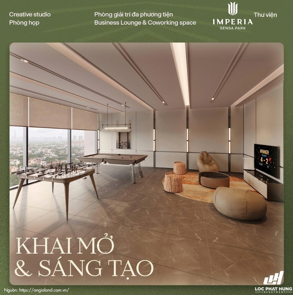 Không gian khai mở sáng tạo Creative Hub căn hộ Imperia Sensa Park