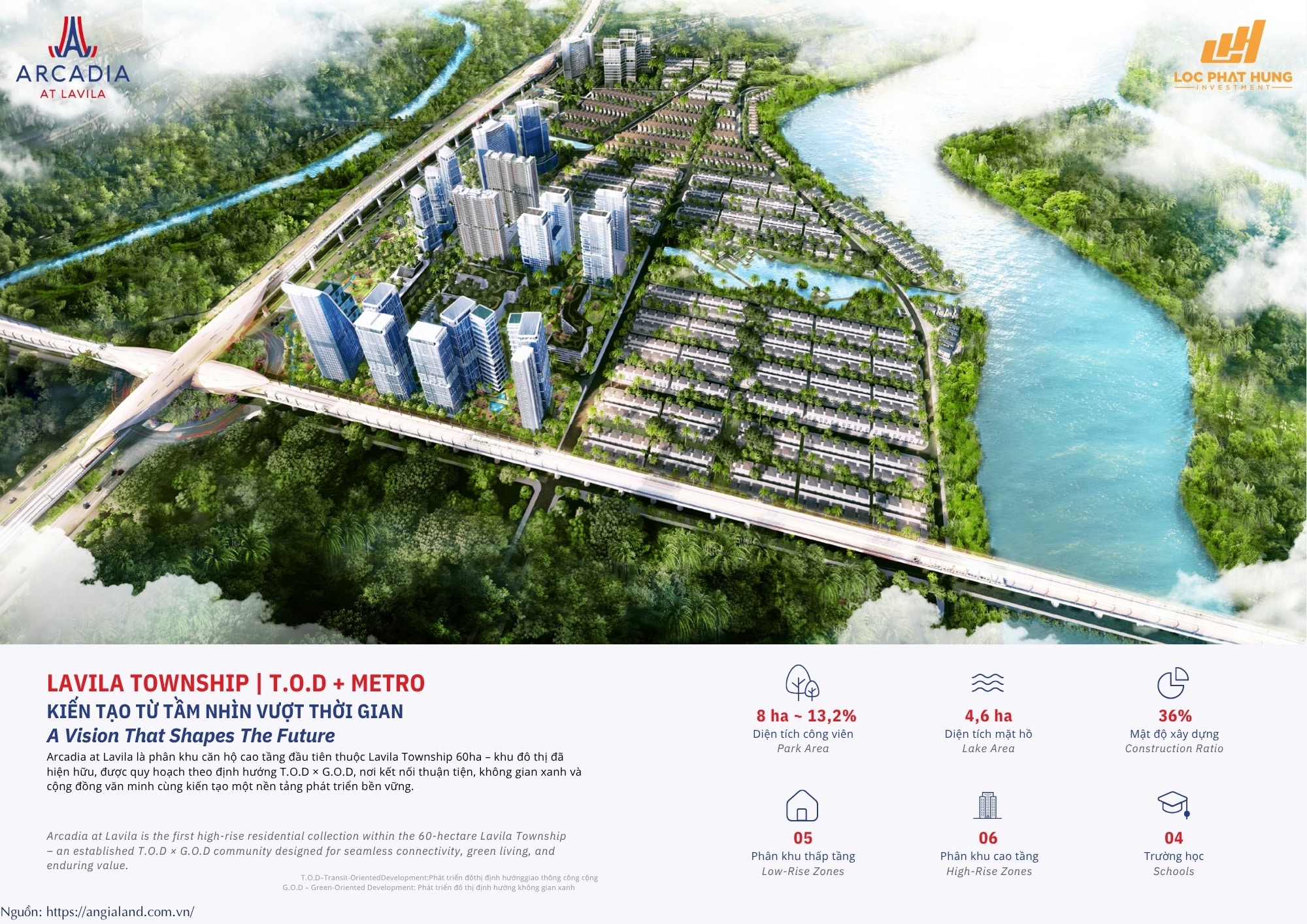 Bản đồ quy hoạch tổng thể đại đô thị Lavila Township 60ha phân khu căn hộ Arcadia at Lavila Nhà Bè