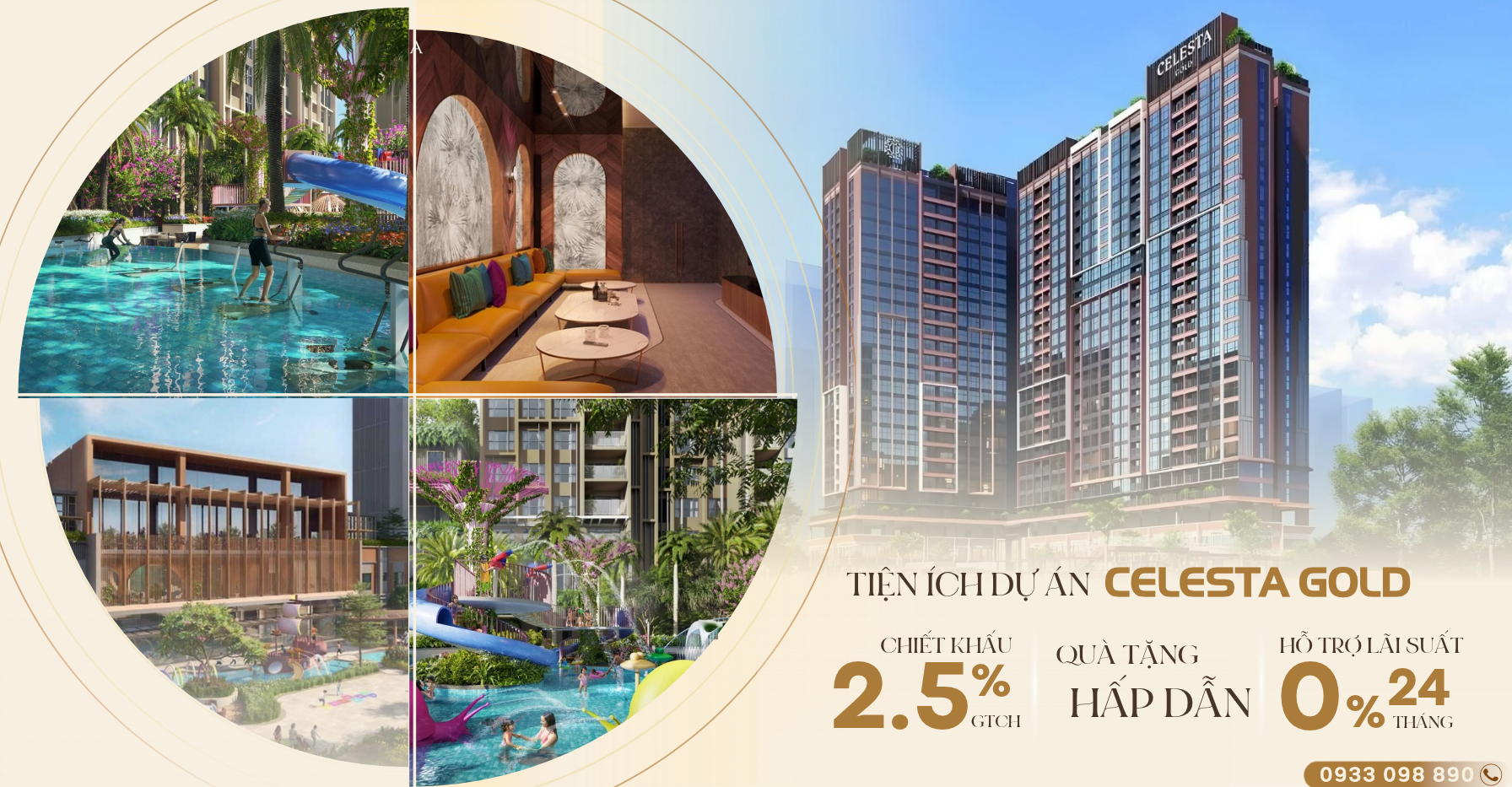 Phối cảnh thiết kế tổng thể kiến trúc và tiện ích dự án Celesta Gold