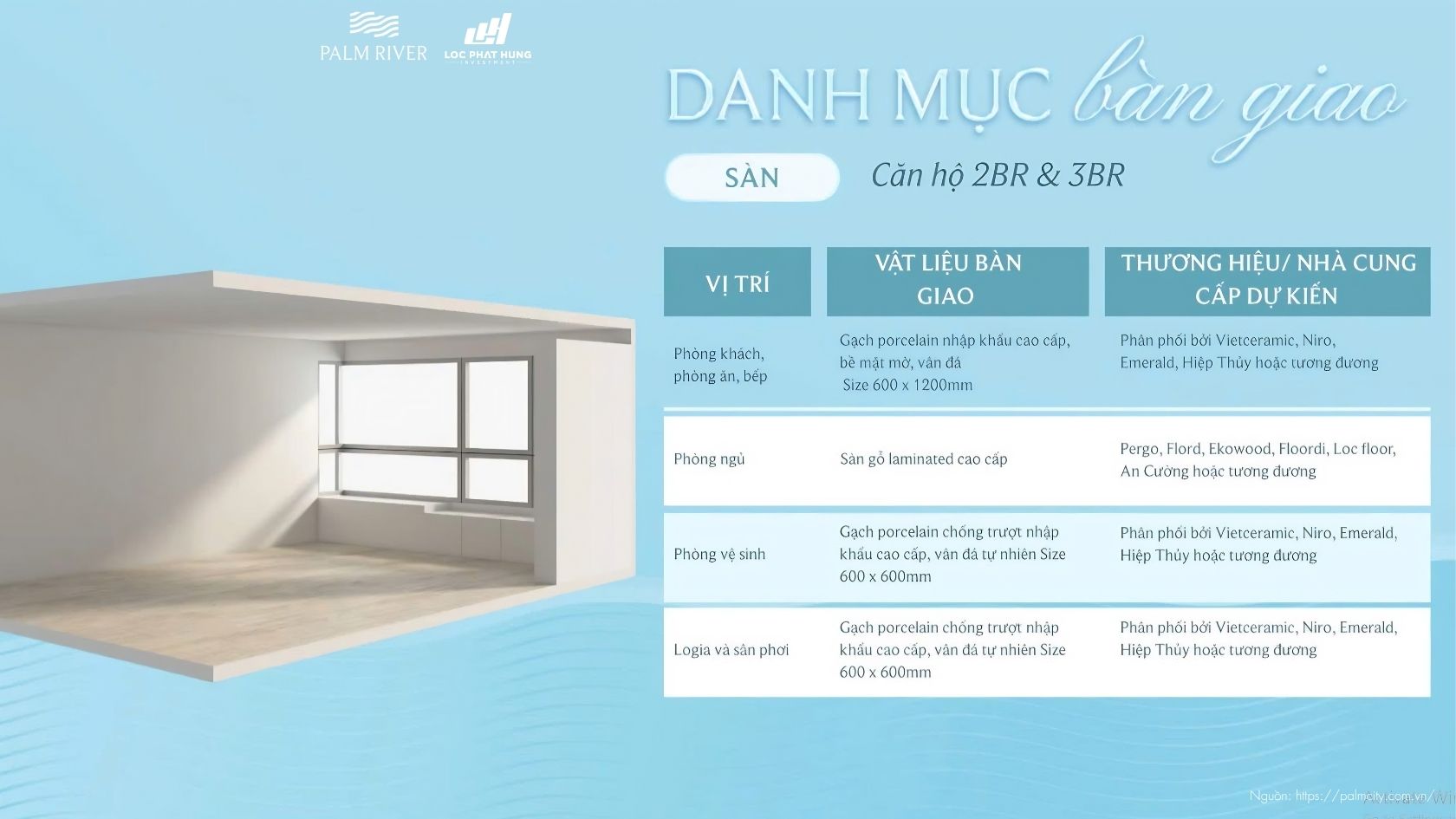 Vật Liệu Bàn Giao Dự Án Căn Hộ Palm River