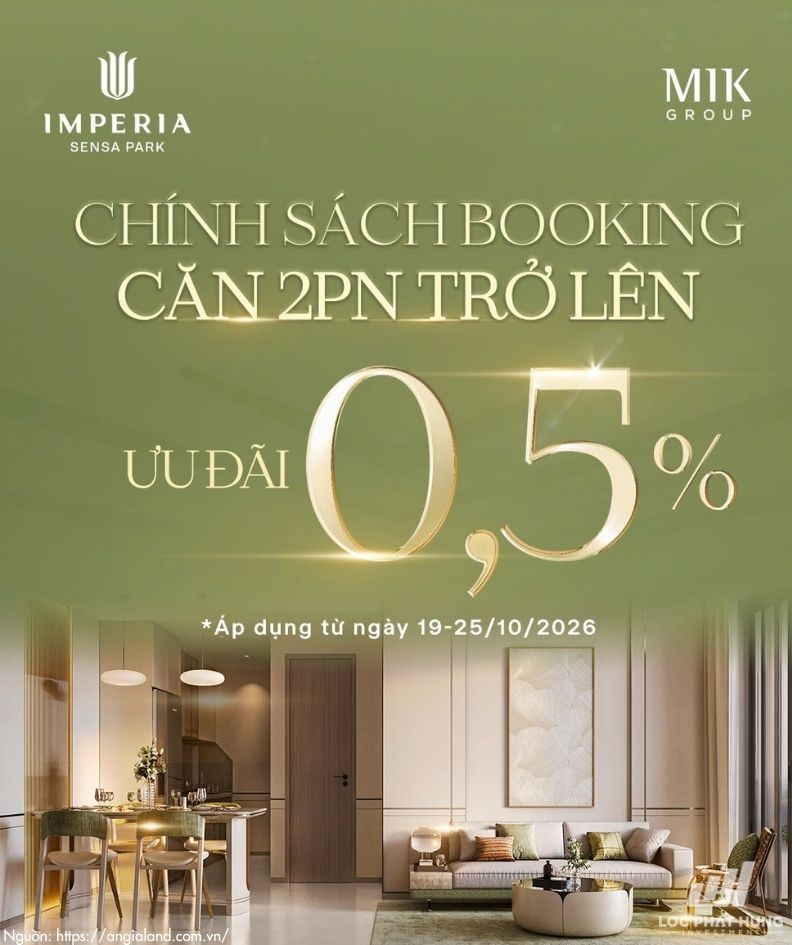 Chính sách booking căn 2PN trở lên Imperia Sensa Park