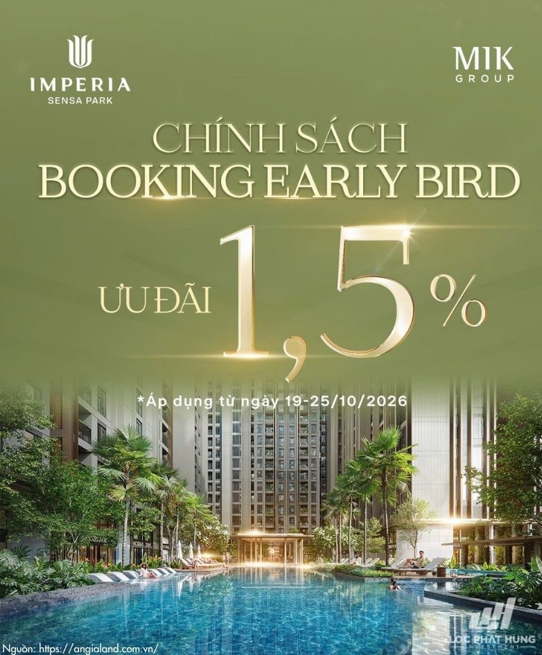 Chính sách booking Early Bird Imperia Sensa Park