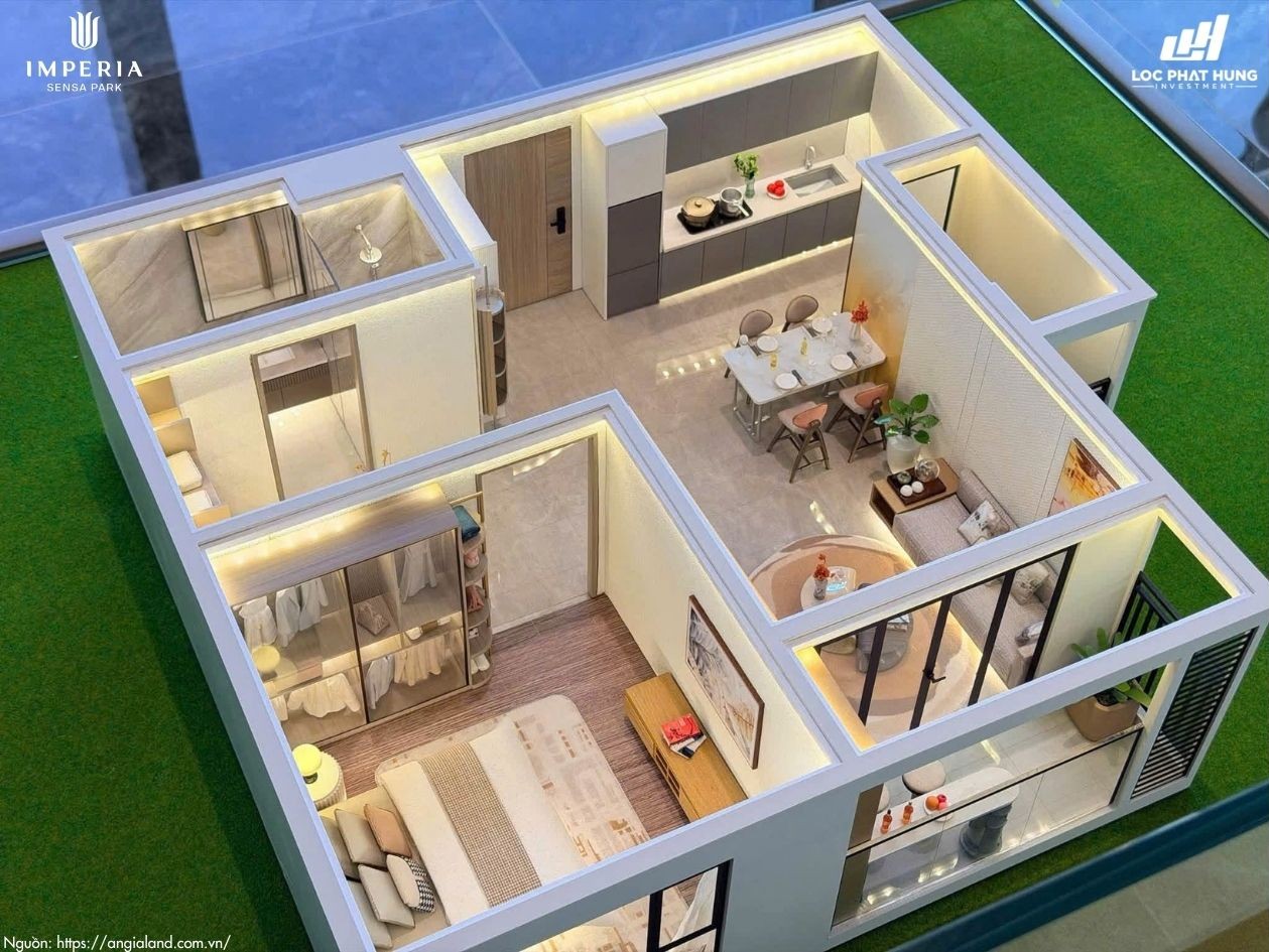 Mẫu căn 1 PN Plus diện tích 52m2 Imperia Sensa Park