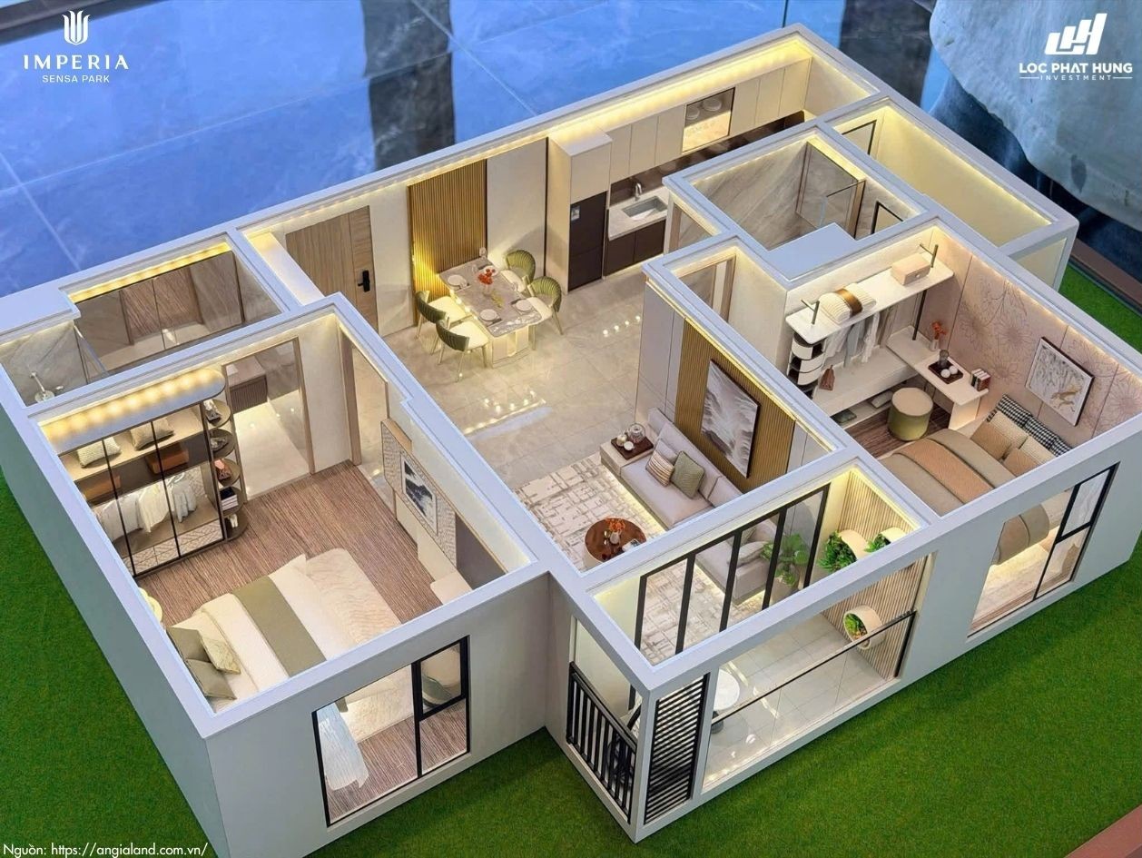 Mẫu căn hộ 2 PN 70m2 Imperia Sensa Park