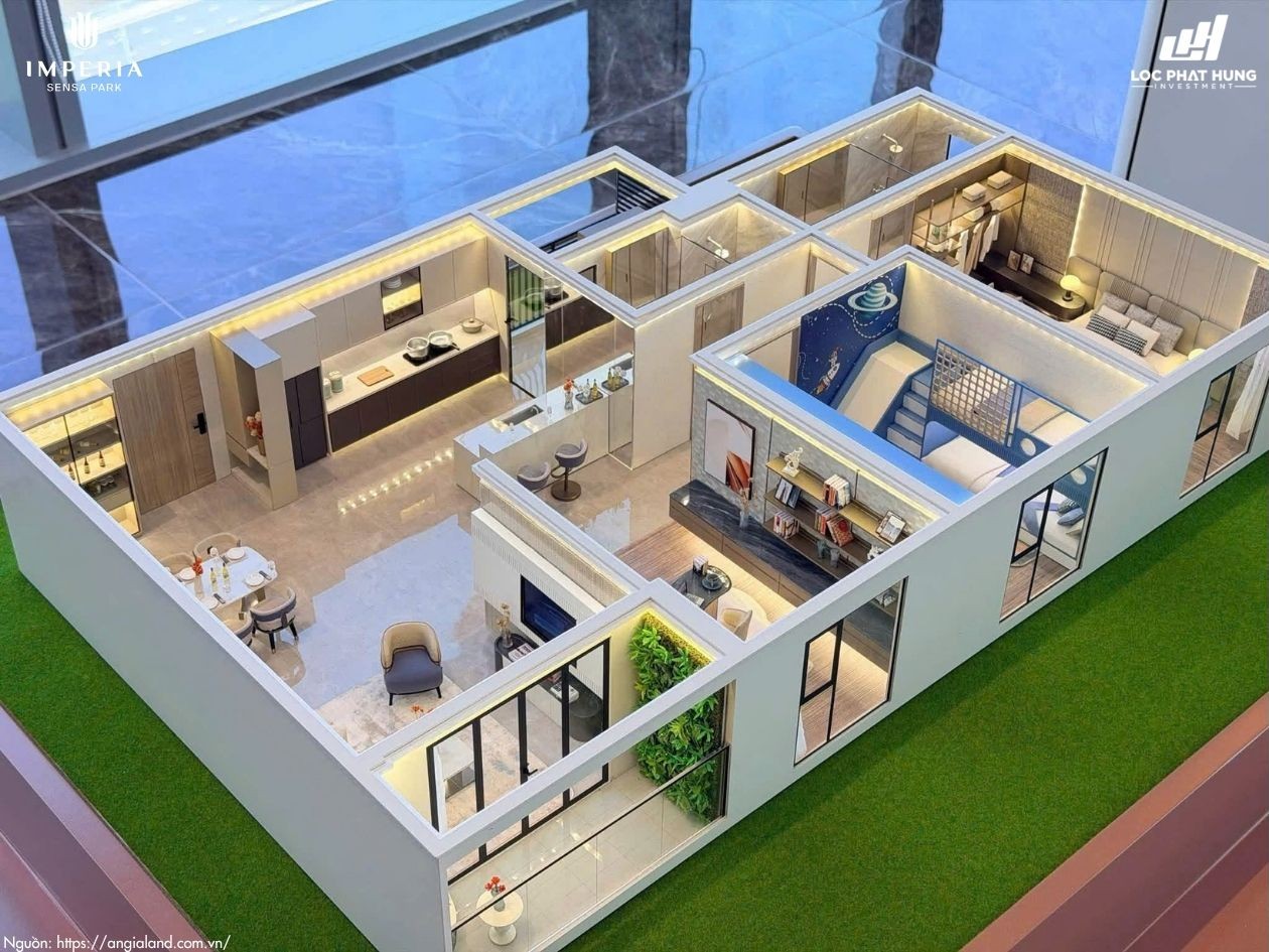 Mẫu căn hộ 3 PN diện tích 104m2 Imperia Sensa Park