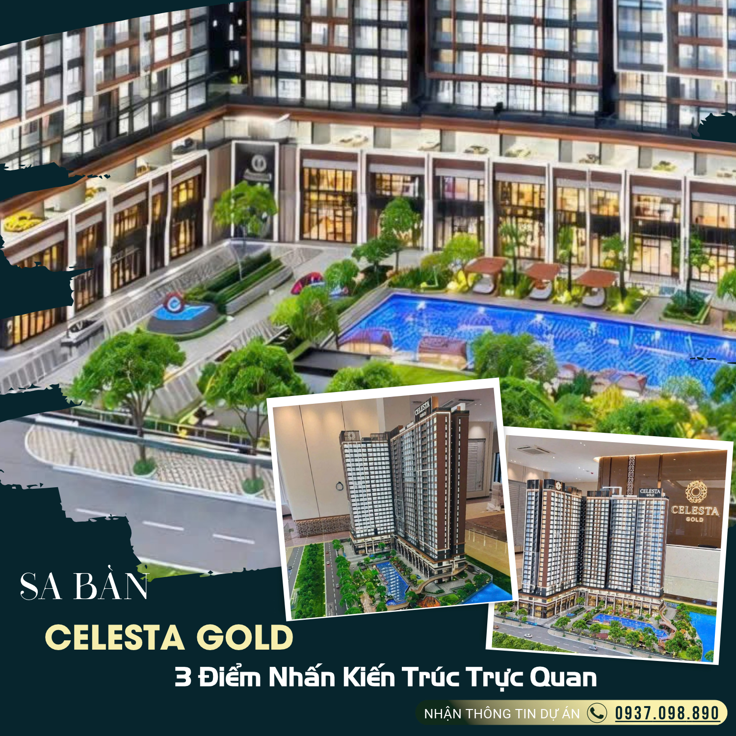 Phối cảnh thiết kế tổng thể kiến trúc và tiện ích dự án Celesta Gold